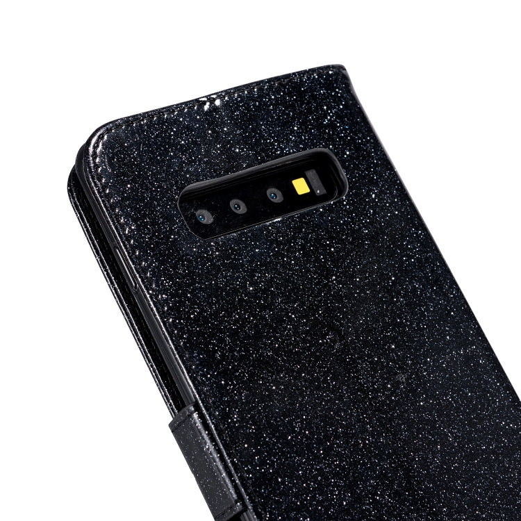 For Samsung Galaxy S10+ Glitter Powder Love Leather Phone Case
