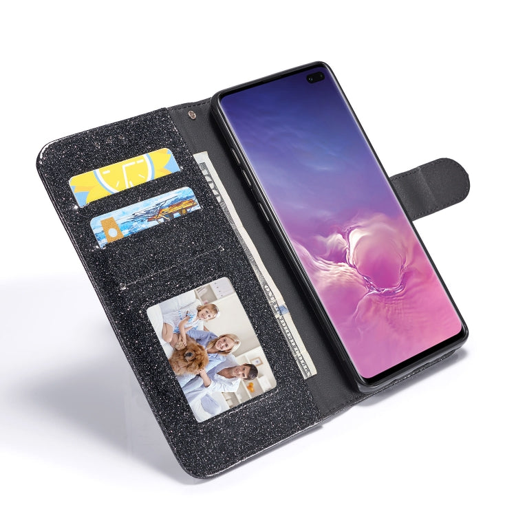 For Samsung Galaxy S10+ Glitter Powder Love Leather Phone Case