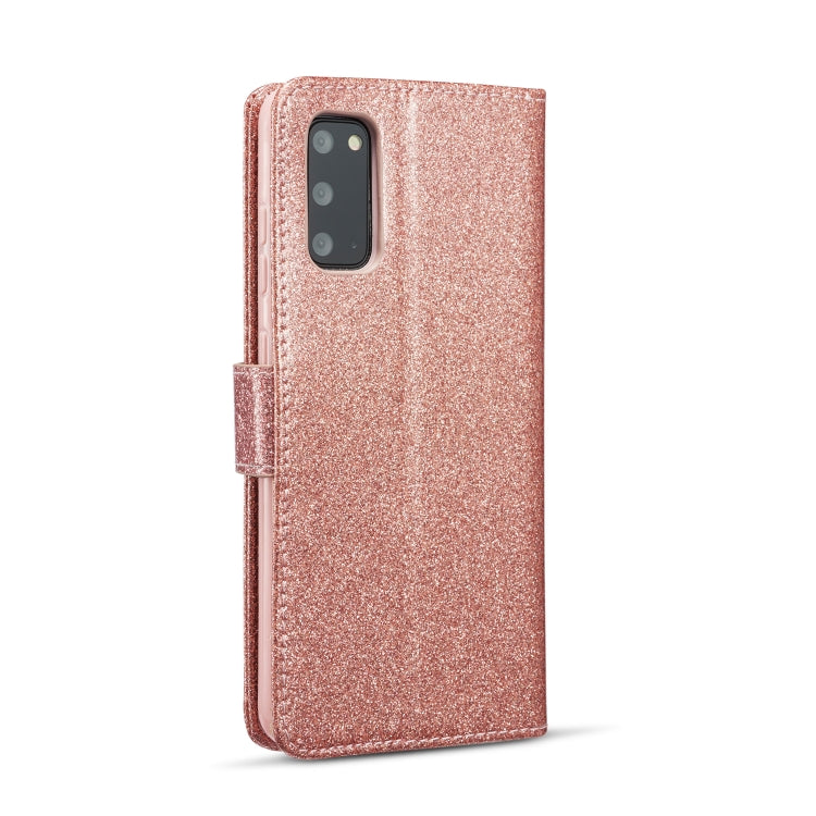 For Samsung Galaxy S20+ Glitter Powder Love Leather Phone Case