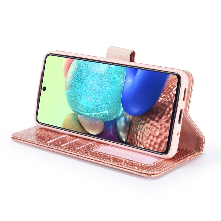 For Samsung Galaxy S20+ Glitter Powder Love Leather Phone Case