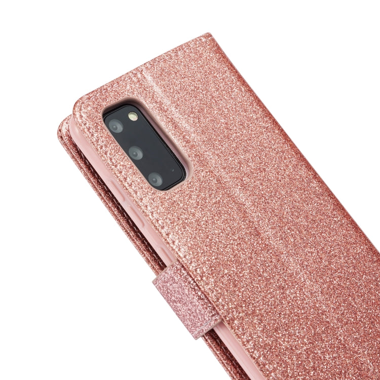 For Samsung Galaxy S20+ Glitter Powder Love Leather Phone Case