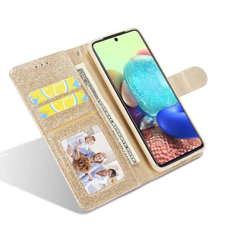 For Samsung Galaxy S20+ Glitter Powder Love Leather Phone Case