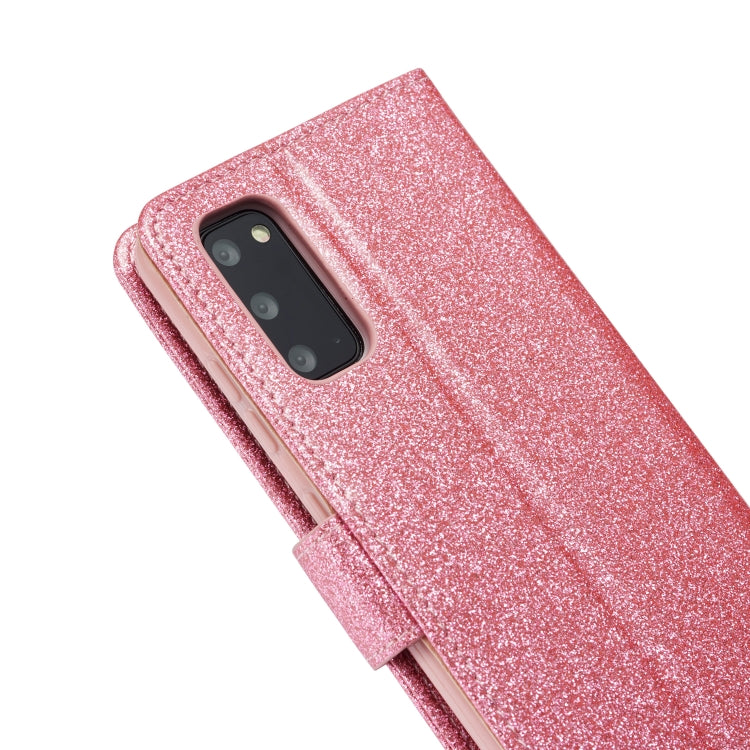 For Samsung Galaxy S20+ Glitter Powder Love Leather Phone Case