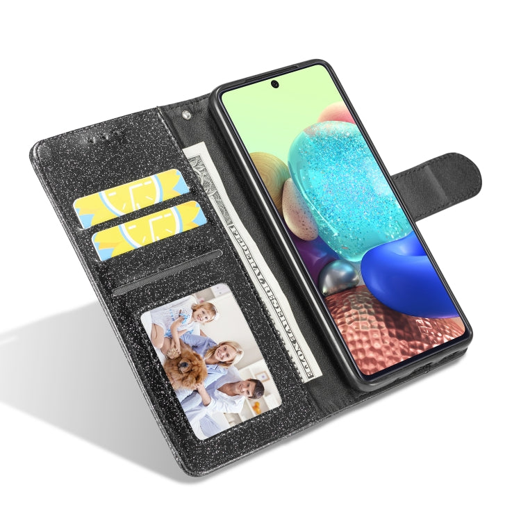 For Samsung Galaxy S20+ Glitter Powder Love Leather Phone Case