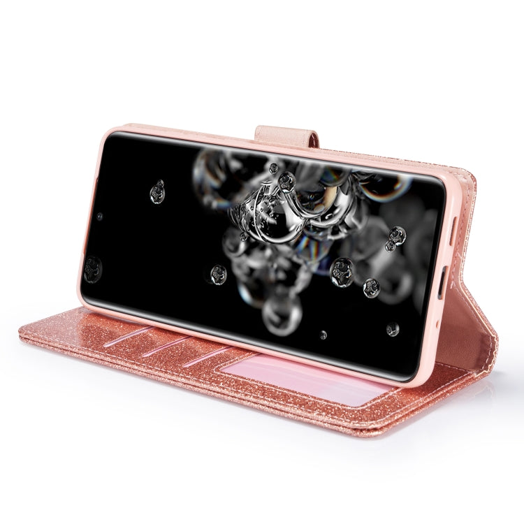 For Samsung Galaxy S20 UItra Glitter Powder Love Leather Phone Case
