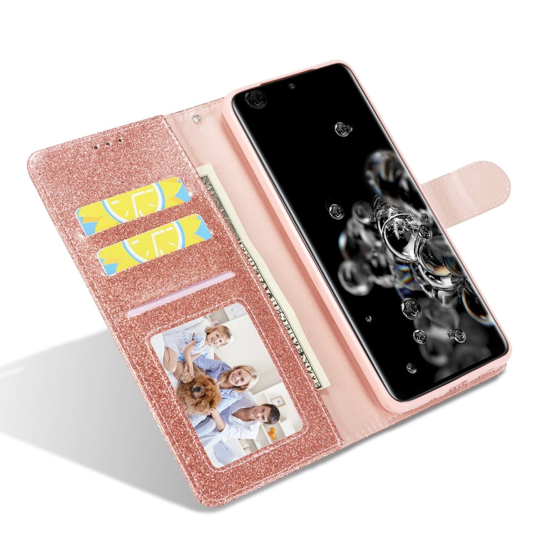 For Samsung Galaxy S20 UItra Glitter Powder Love Leather Phone Case