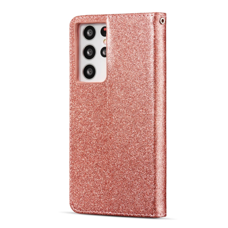 For Samsung Galaxy S21 Ultra 5G Glitter Powder Love Leather Phone Case