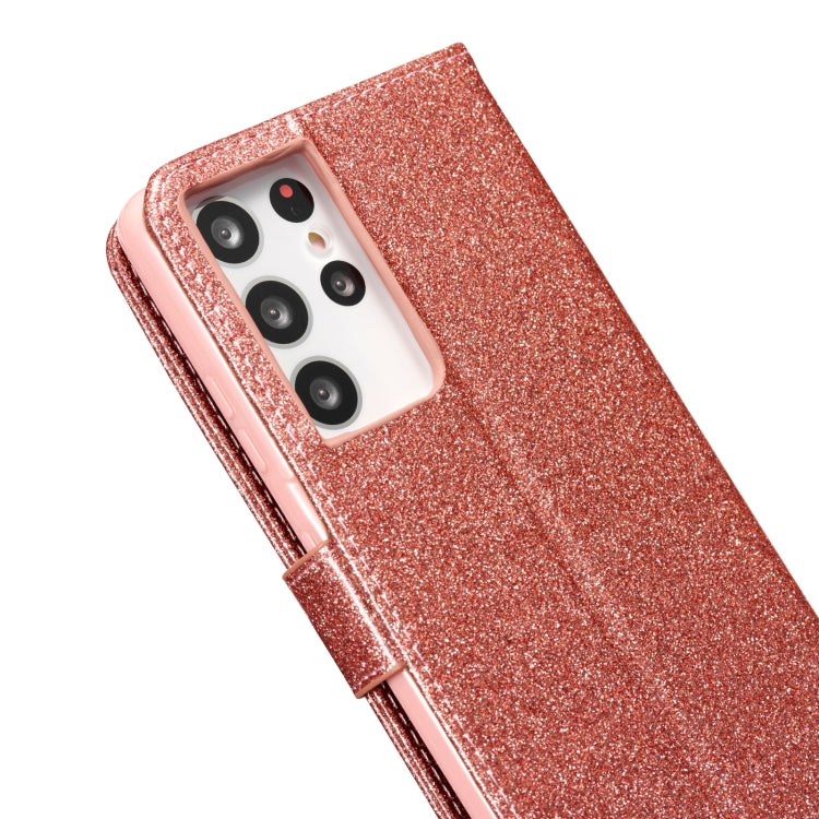 For Samsung Galaxy S21 Ultra 5G Glitter Powder Love Leather Phone Case