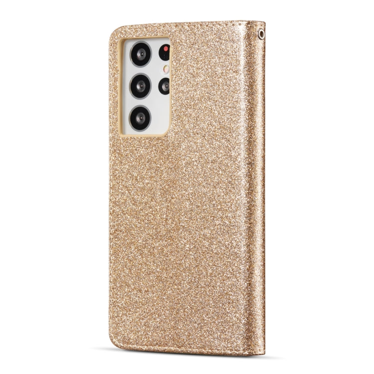 For Samsung Galaxy S21 Ultra 5G Glitter Powder Love Leather Phone Case