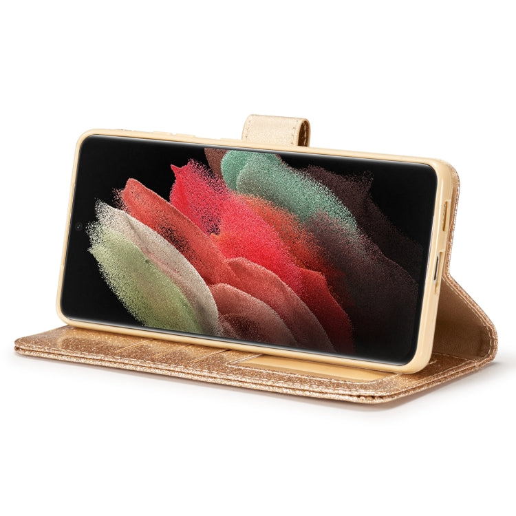 For Samsung Galaxy S21 Ultra 5G Glitter Powder Love Leather Phone Case