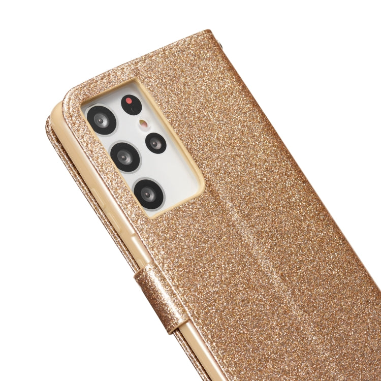 For Samsung Galaxy S21 Ultra 5G Glitter Powder Love Leather Phone Case