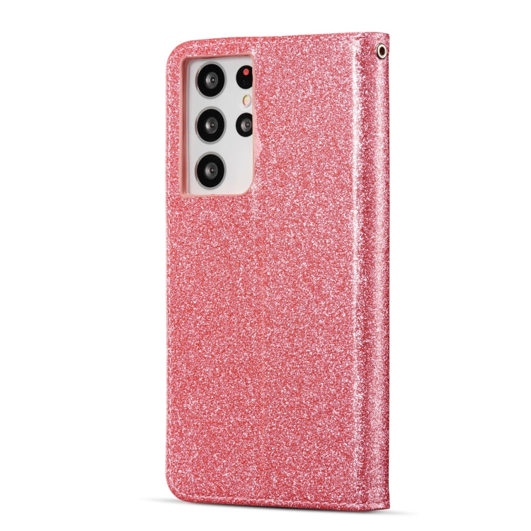 For Samsung Galaxy S21 Ultra 5G Glitter Powder Love Leather Phone Case