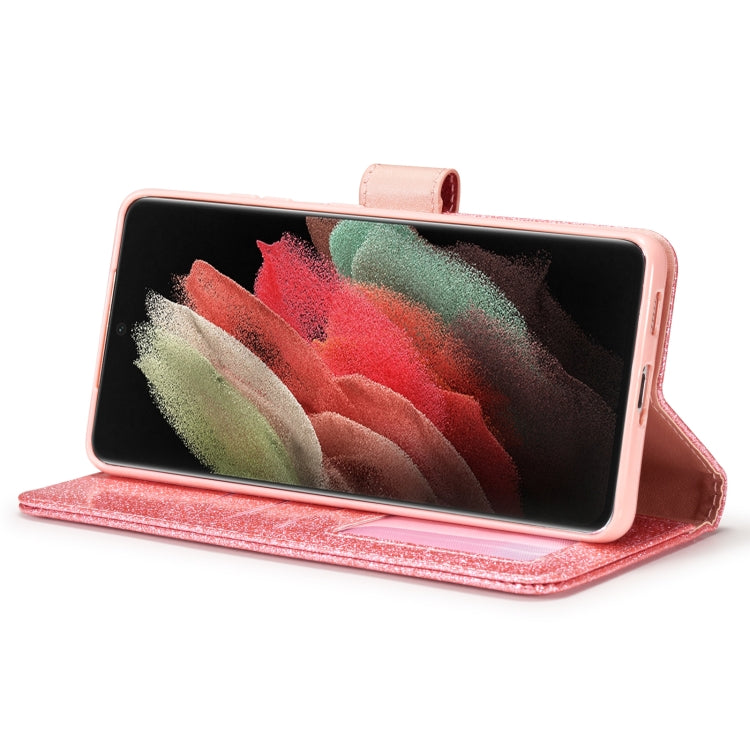 For Samsung Galaxy S21 Ultra 5G Glitter Powder Love Leather Phone Case