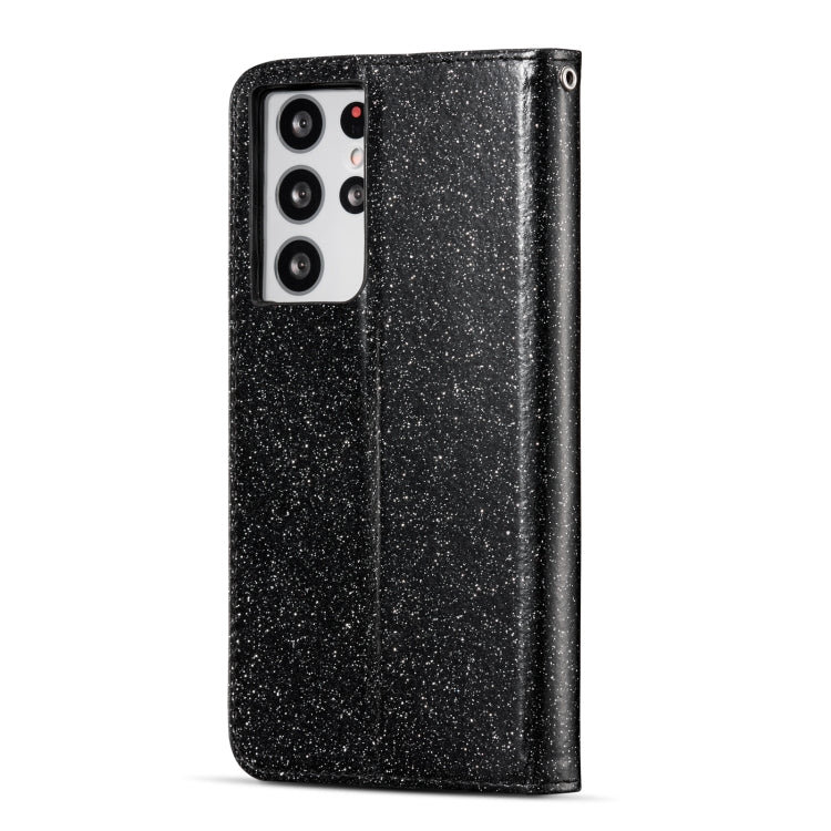 For Samsung Galaxy S21 Ultra 5G Glitter Powder Love Leather Phone Case
