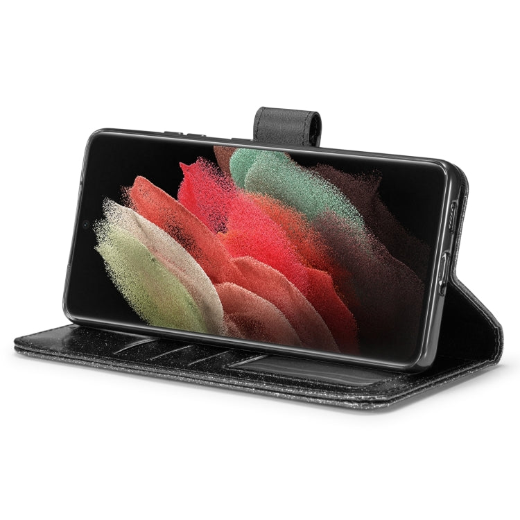 For Samsung Galaxy S21 Ultra 5G Glitter Powder Love Leather Phone Case