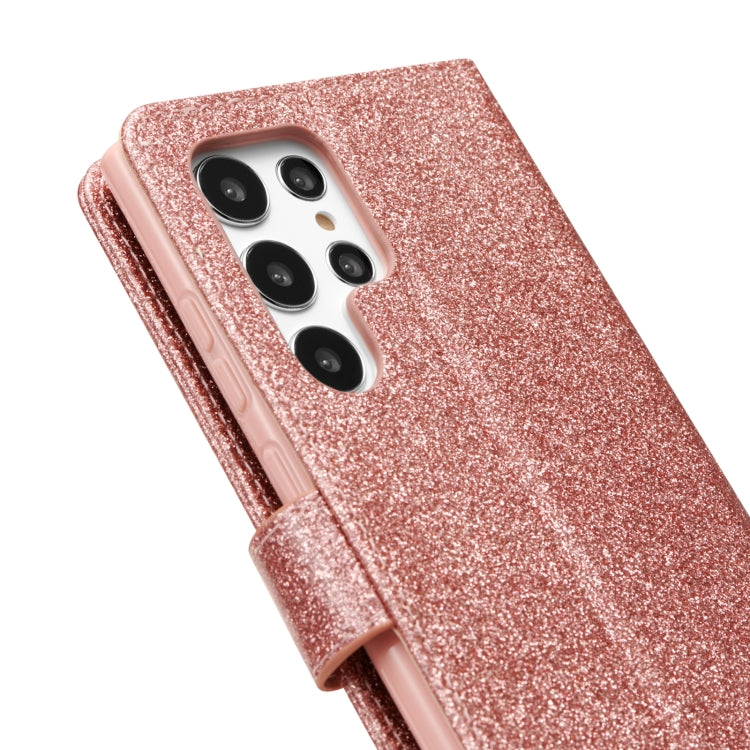 For Samsung Galaxy S22 5G Glitter Powder Love Leather Phone Case