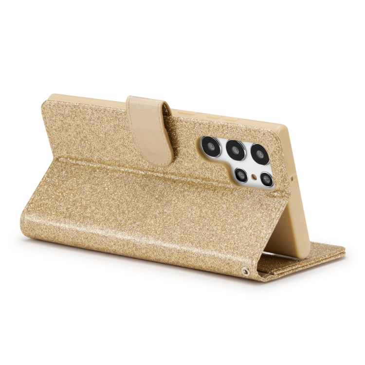 For Samsung Galaxy S22 5G Glitter Powder Love Leather Phone Case