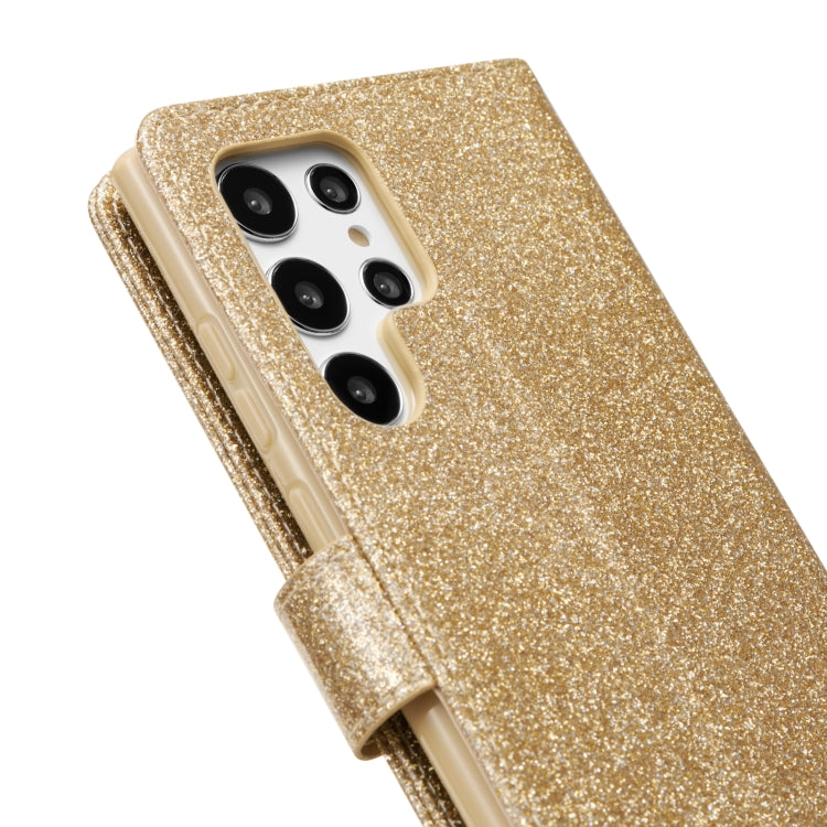 For Samsung Galaxy S22 5G Glitter Powder Love Leather Phone Case