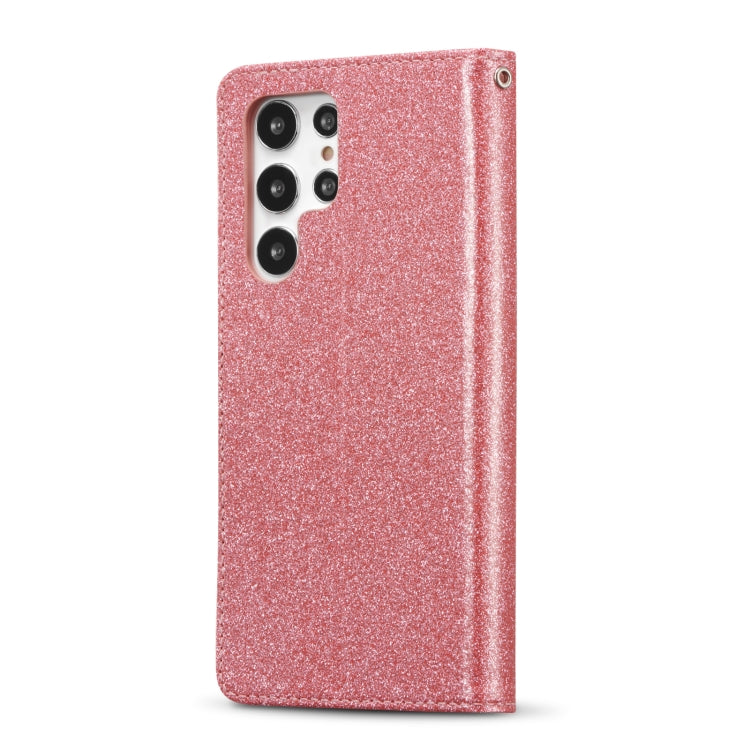 For Samsung Galaxy S22 5G Glitter Powder Love Leather Phone Case