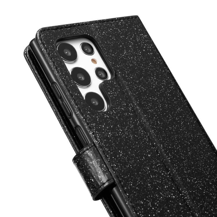 For Samsung Galaxy S22 5G Glitter Powder Love Leather Phone Case