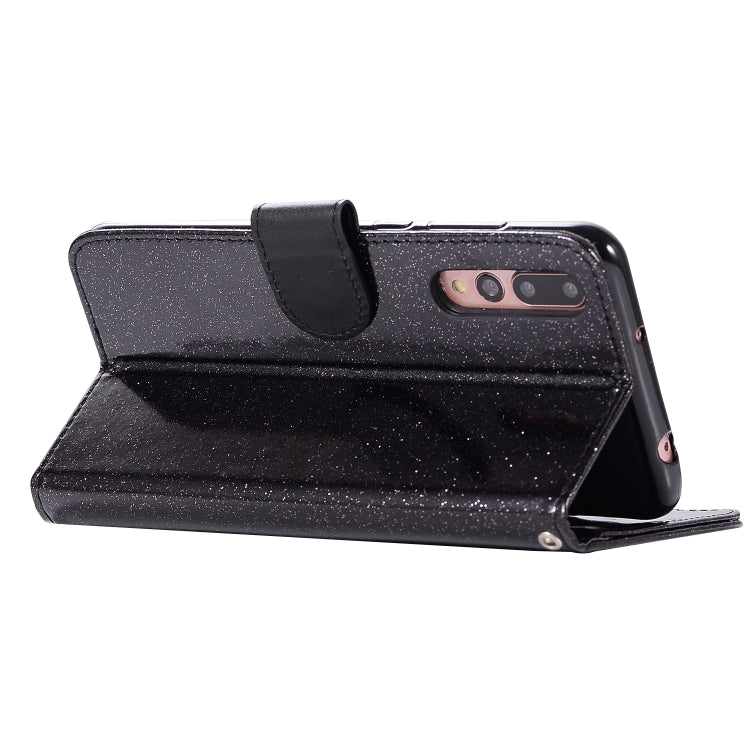 For Huawei P20 Pro Glitter Powder Love Leather Phone Case
