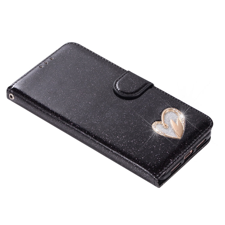 For Huawei P20 Pro Glitter Powder Love Leather Phone Case