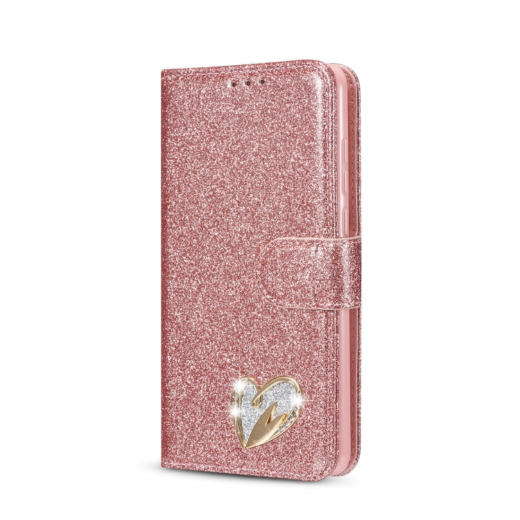 For Huawei P30 Glitter Powder Love Leather Phone Case