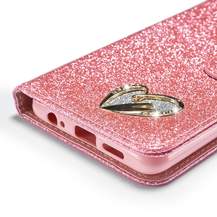 For Huawei P30 Glitter Powder Love Leather Phone Case