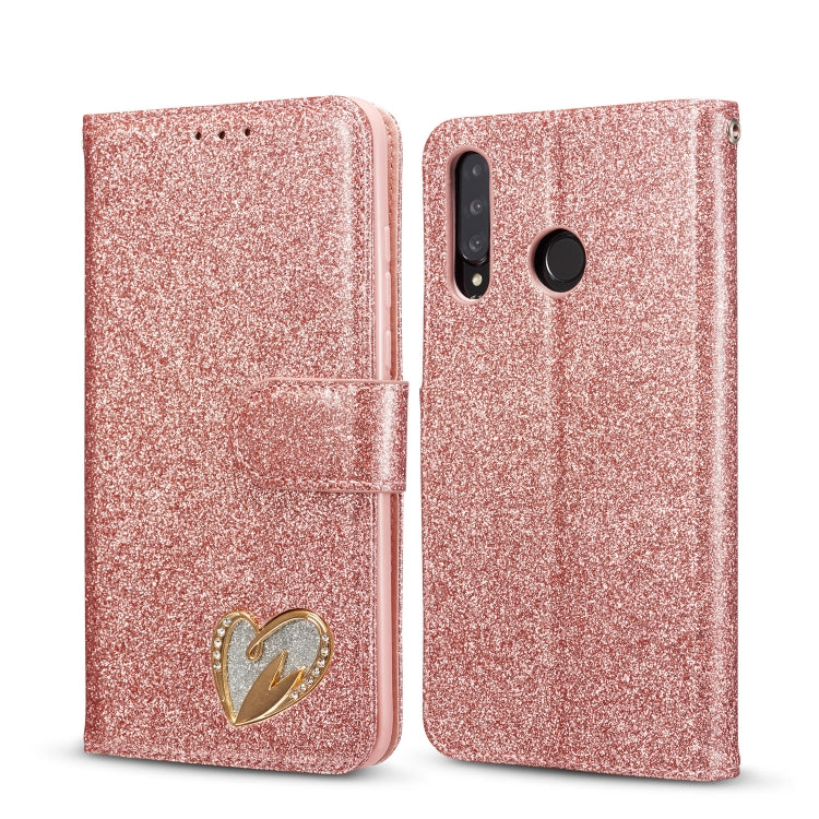 For Huawei P30 Lite Glitter Powder Love Leather Phone Case