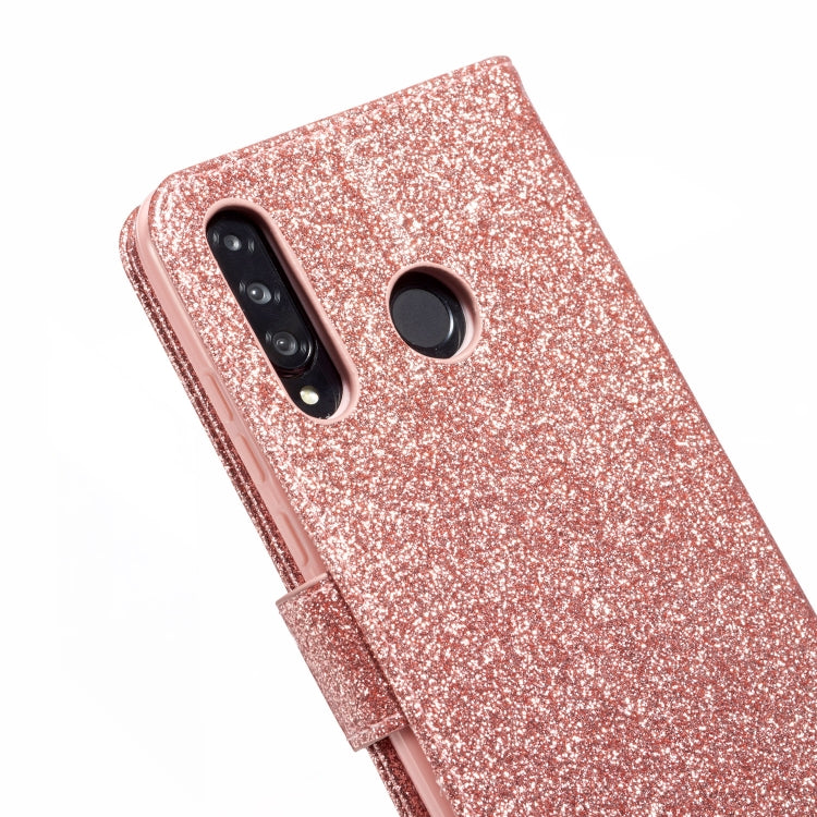For Huawei P30 Lite Glitter Powder Love Leather Phone Case