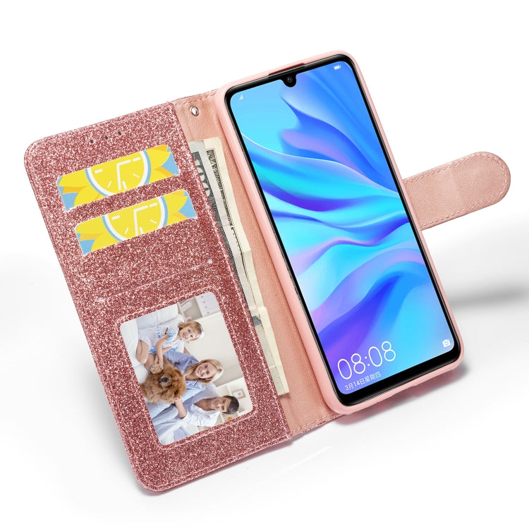 For Huawei P30 Lite Glitter Powder Love Leather Phone Case