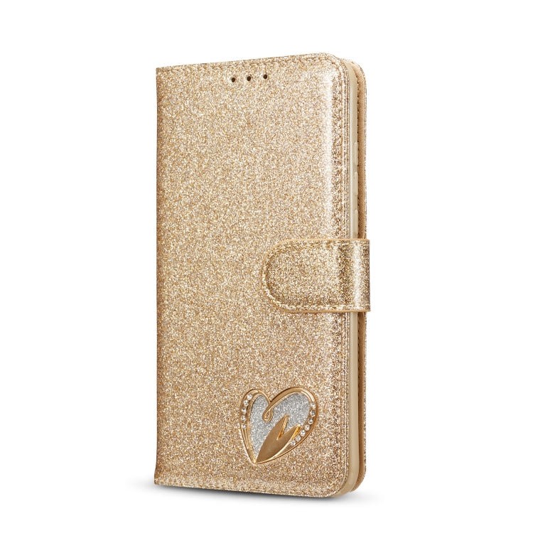 For Huawei P30 Lite Glitter Powder Love Leather Phone Case