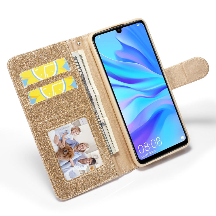For Huawei P30 Lite Glitter Powder Love Leather Phone Case