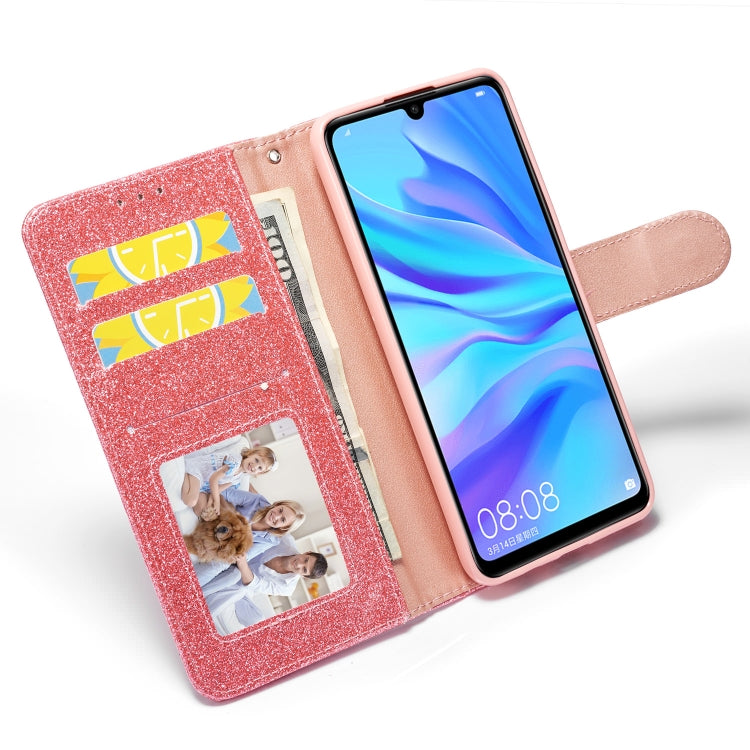 For Huawei P30 Lite Glitter Powder Love Leather Phone Case