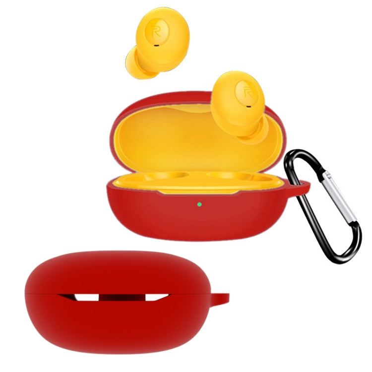 For Realme Buds Q Pure Color Bluetooth Earphone Soft Silicone Protective Case With Hook