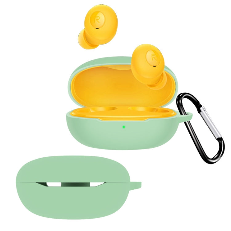 For Realme Buds Q Pure Color Bluetooth Earphone Soft Silicone Protective Case With Hook