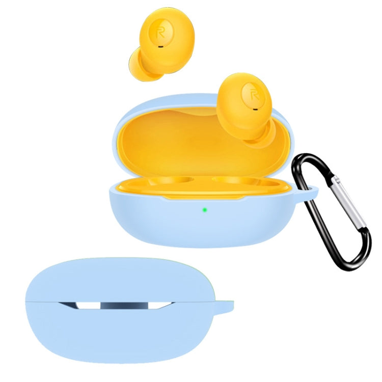 For Realme Buds Q Pure Color Bluetooth Earphone Soft Silicone Protective Case With Hook
