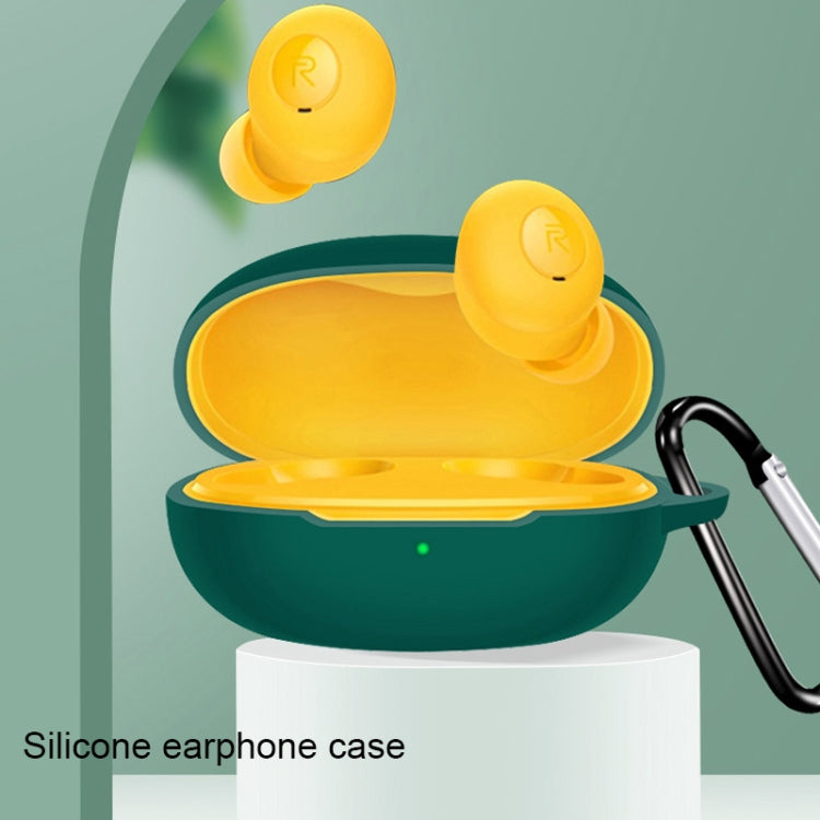 For Realme Buds Q Pure Color Bluetooth Earphone Soft Silicone Protective Case With Hook