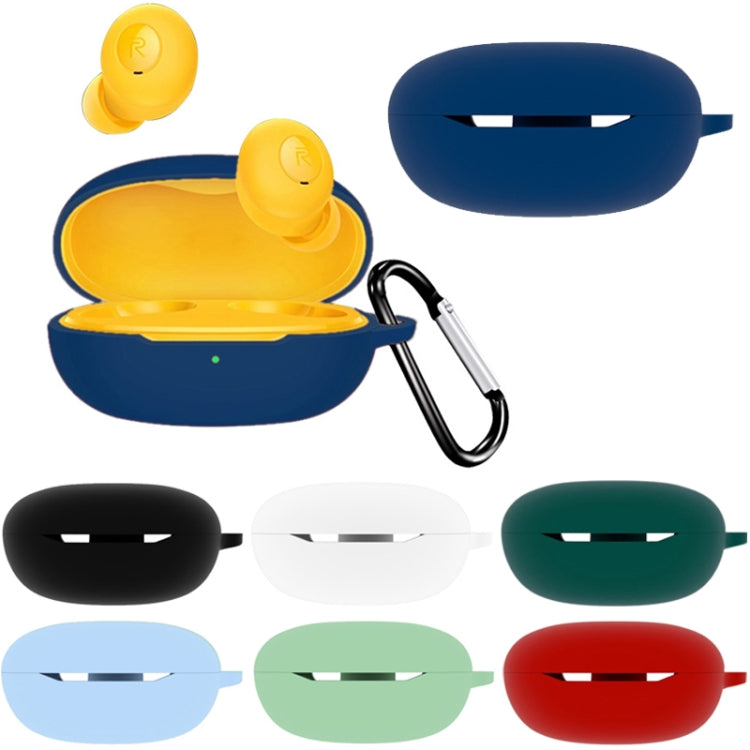 For Realme Buds Q Pure Color Bluetooth Earphone Soft Silicone Protective Case With Hook