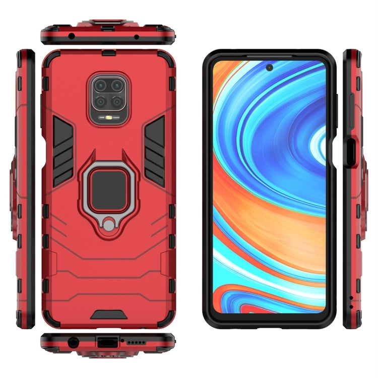For Xiaomi Redmi Note 9 Pro Max PC + TPU Shockproof Protective Case with Magnetic Ring Holder