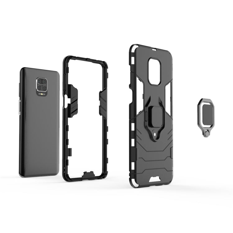 For Xiaomi Redmi Note 9 Pro Max PC + TPU Shockproof Protective Case with Magnetic Ring Holder