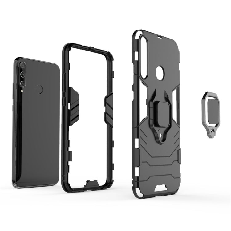 For Huawei Y7P PC + TPU Shockproof Protective Case with Magnetic Ring Holder