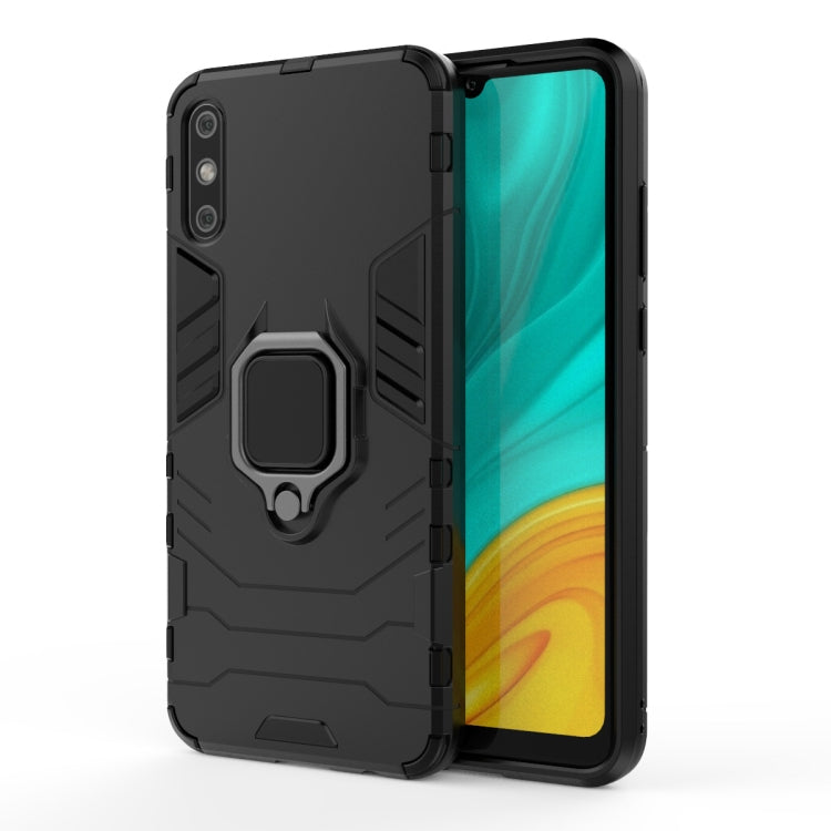 For Huawei Enjoy 10e PC + TPU Shockproof Protective Case with Magnetic Ring Holder