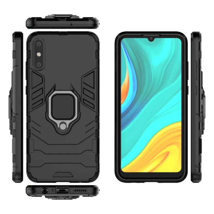 For Huawei Enjoy 10e PC + TPU Shockproof Protective Case with Magnetic Ring Holder
