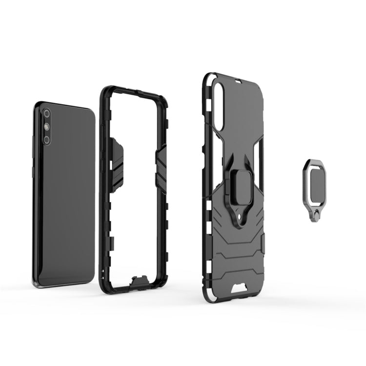 For Huawei Enjoy 10e PC + TPU Shockproof Protective Case with Magnetic Ring Holder
