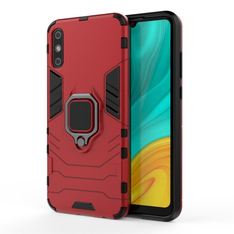 For Huawei Enjoy 10e PC + TPU Shockproof Protective Case with Magnetic Ring Holder