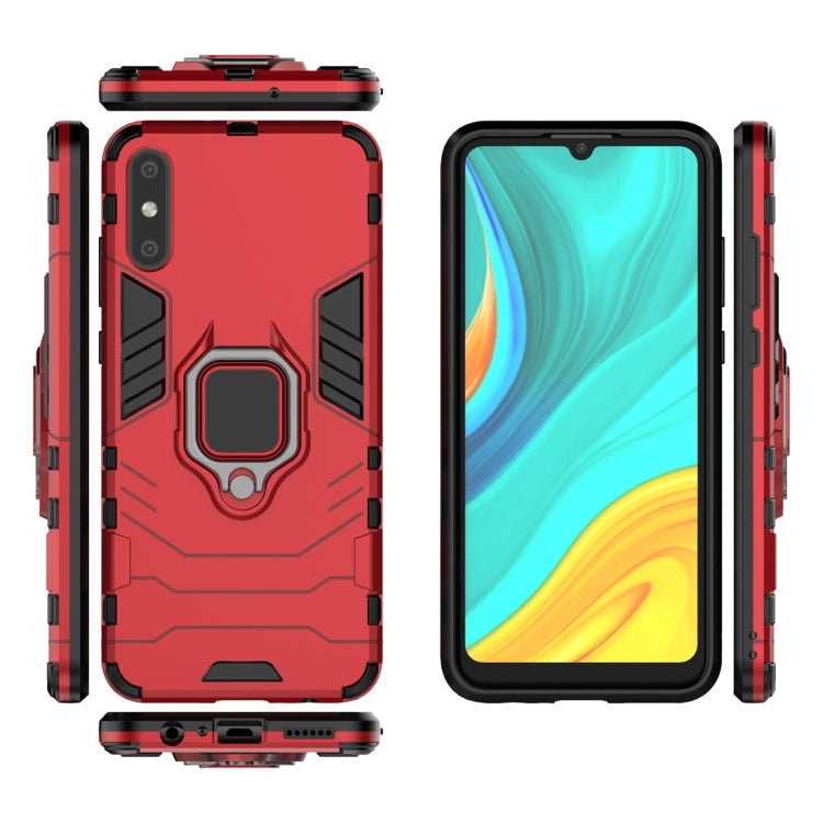 For Huawei Enjoy 10e PC + TPU Shockproof Protective Case with Magnetic Ring Holder