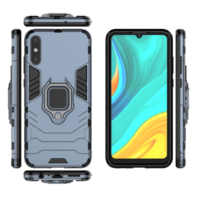 For Huawei Enjoy 10e PC + TPU Shockproof Protective Case with Magnetic Ring Holder