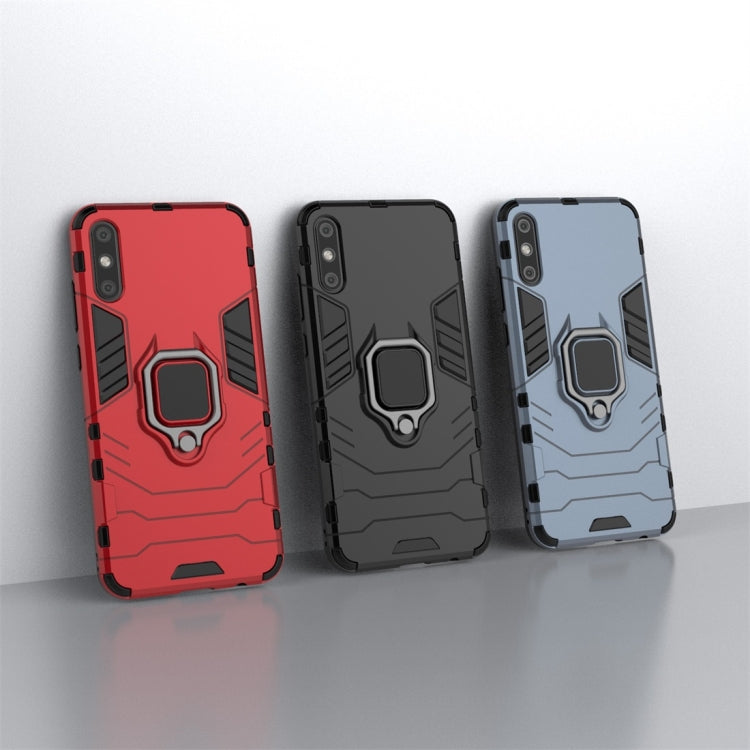 For Huawei Enjoy 10e PC + TPU Shockproof Protective Case with Magnetic Ring Holder
