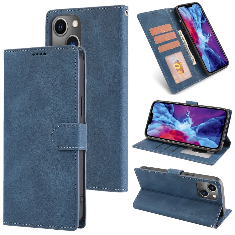 For iPhone 14 Fantasy Classic Skin-feel Calfskin Texture Leather Case